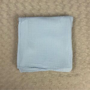 Nuby Solid Light Blue Baby Swaddle Blanket Muslin Cotton Thin